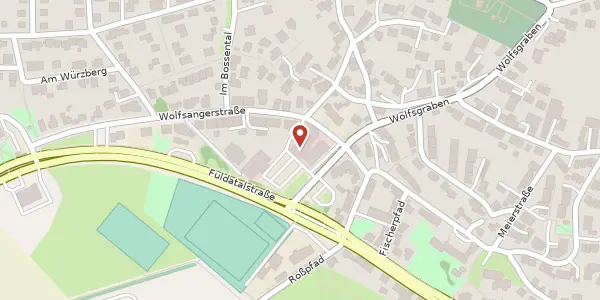 Karte der Umgebung von Wolfsangerstraße 100, 34125 Kassel