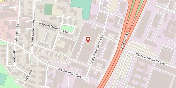 Karte der Umgebung von Osterhofener Straße 16, 93055 Regensburg
