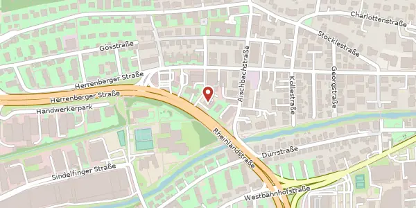 Karte der Umgebung von Rheinlandstraße 22, 72070 Tübingen