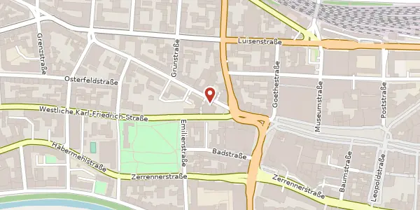 Karte der Umgebung von Durlacher Straße 1, 75172 Pforzheim