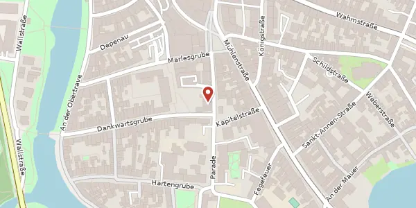 Karte der Umgebung von Pferdemarkt 14, 23552 Lübeck
