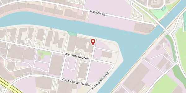 Karte der Umgebung von Am MIttelhafen 56, 48155 Münster
