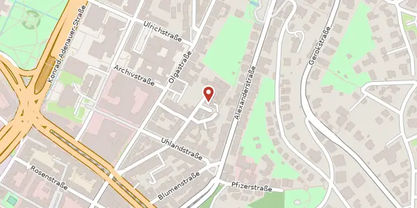 Karte der Umgebung von Gaisburgstraße 27, 70182 Stuttgart
