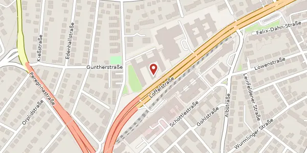 Karte der Umgebung von Löffelstraße 44, 70597 Stuttgart