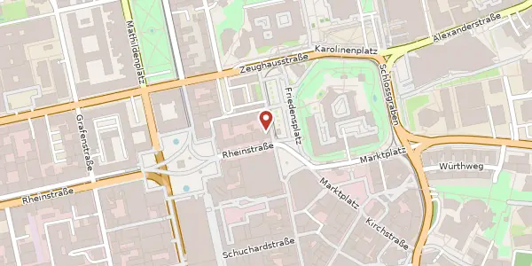 Karte der Umgebung von Friedensplatz 2-4, 64283 Darmstadt
