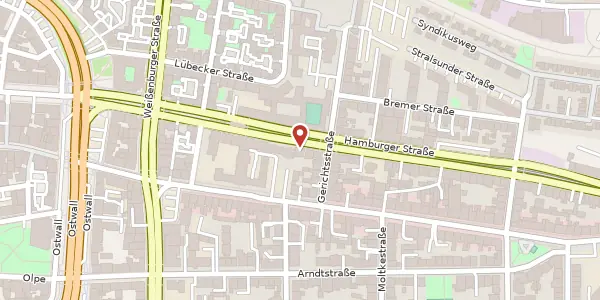 Karte der Umgebung von Hamburger Str. 33, 44135 Dortmund
