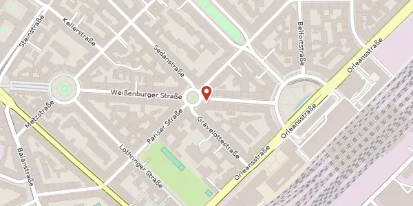 Karte der Umgebung von Weißenburger Str. 36, 81667 München