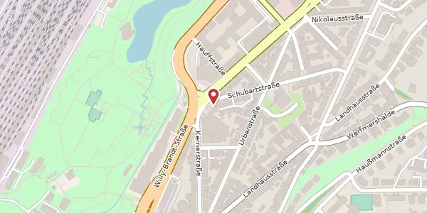 Karte der Umgebung von Neckarstraße 86, 70190 Stuttgart