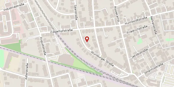 Karte der Umgebung von Würzburger Str. 22, 26121 Oldenburg