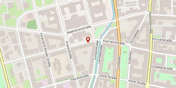 Karte der Umgebung von Mozartstraße 1, 04107 Leipzig
