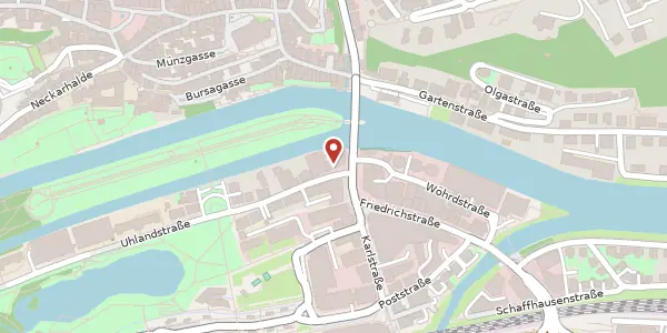 Karte der Umgebung von Uhlandstraße 2, 72072 Tübingen