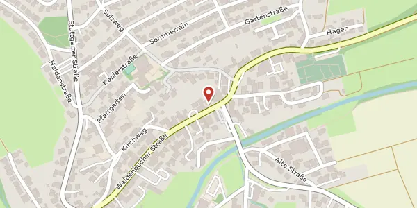 Karte der Umgebung von Waldenbucher Straße 6, 72631 Aichtal