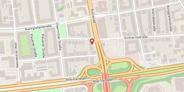 Karte der Umgebung von Ruhrallee 99, 44139 Dortmund