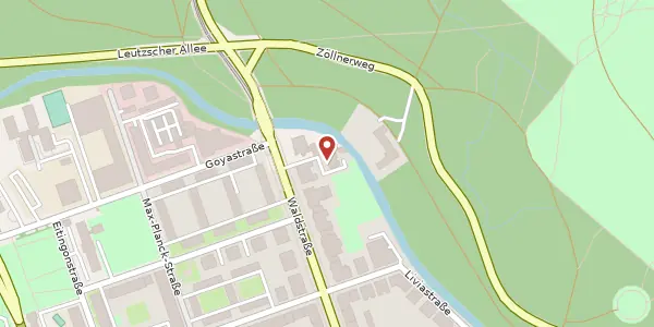 Karte der Umgebung von Waldstraße 84, 04105 Leipzig