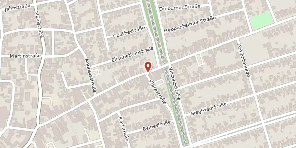 Karte der Umgebung von Klarastraße 2, 68642 Bürstadt