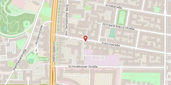 Karte der Umgebung von Fidicinstraße 4, 10965 Berlin