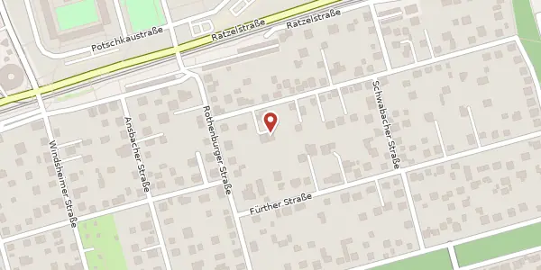 Karte der Umgebung von Erlanger Straße 27 a, 04207 Leipzig