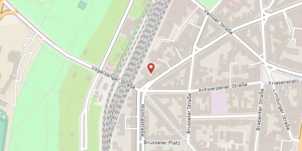 Karte der Umgebung von Bismarckstraße 70, 50672 Köln
