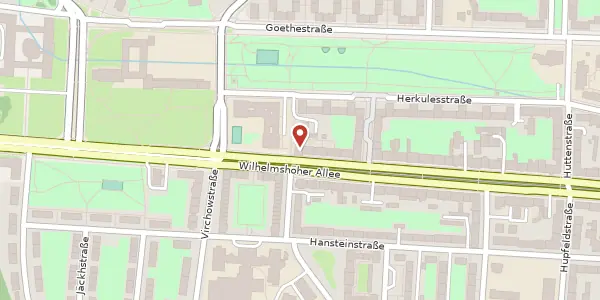 Karte der Umgebung von Wilhelmshöher Allee 202, 34119 Kassel