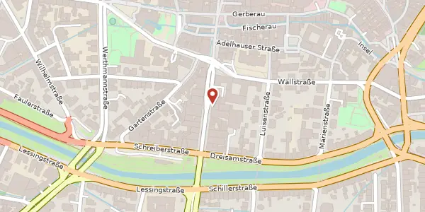 Karte der Umgebung von Kaiser-Joseph-Straße 261, 79098 Freiburg im Breisgau