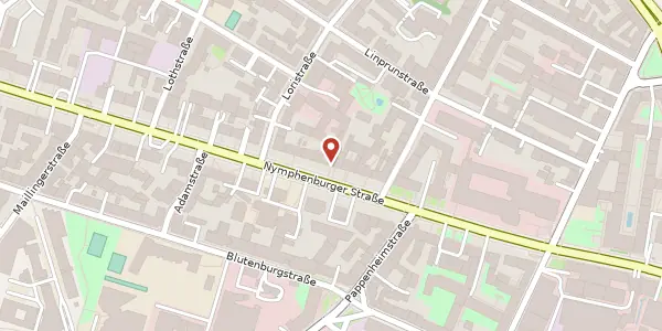 Karte der Umgebung von Nymphenburger Str. 38, 80335 München