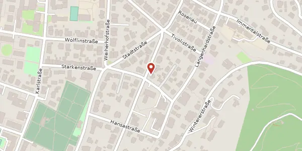 Karte der Umgebung von Mozartstraße 60, 79104 Freiburg im Breisgau